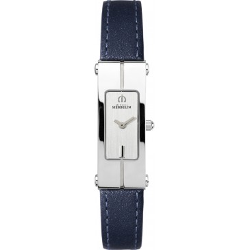 Womens Stainless Steel Lingot with Leather Strap
