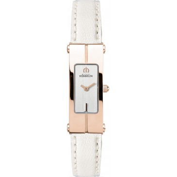 Womens Rose Gold Plated Lingot Watch with Leather Strap