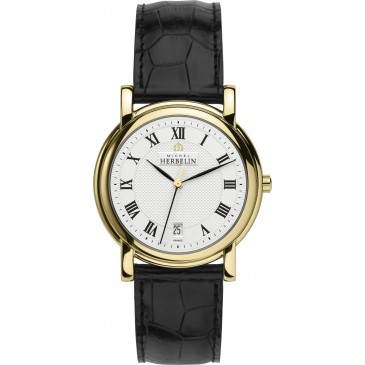 Mens Gold Plated Metropole Strap Watch.