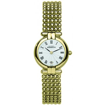 Womens Gold Plated Perle Bracelet watch.