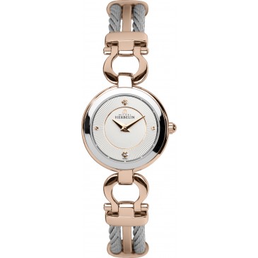 Womens Rose Gold PVD & Steel Cable Watch