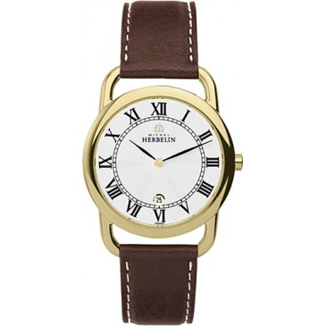 Mens Gold Plated Equinoxe Strap Watch.