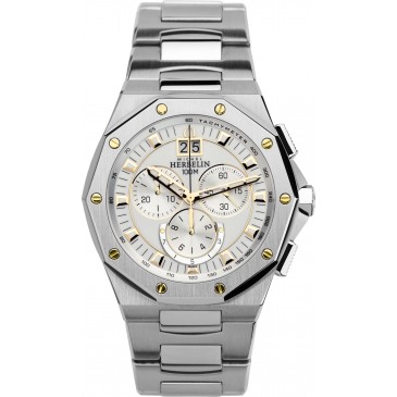 Mens Stainless Steel Odyssee Chronograph Watch With Solid 18ct Gold Elements