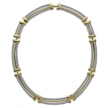 Womens Two Tone Cable Necklace.