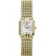 Womens Gold Plated Square Perle Bracelet Watch